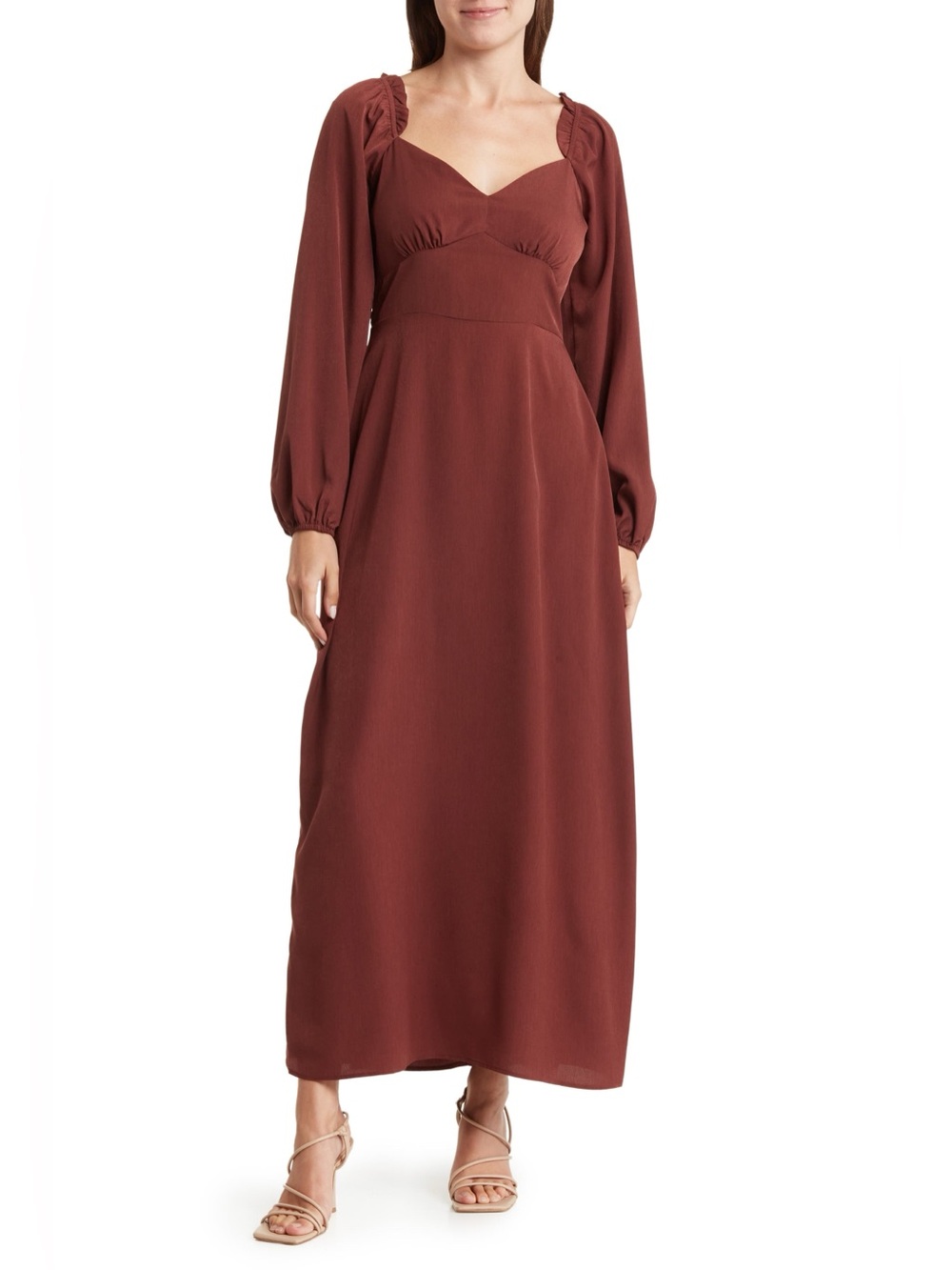 Lush Long Sleeve Empire Waist A Line Dress